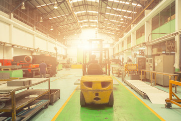 Warehouse logistics work being done with forklift