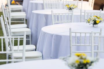Table outdoor at wedding reception