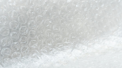 Close up White air bubble warp protection goods