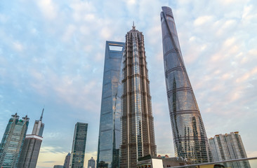 Fototapeta premium Urban building skyscrapers in Shanghai Financial District