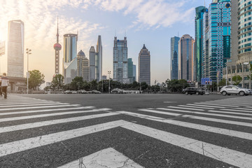 Urban architectural landscape in Lujiazui, Shanghai