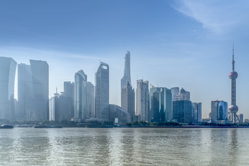 Fototapeta premium Urban architectural landscape in Lujiazui, Shanghai