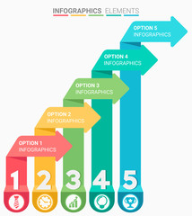 INFOGRAPHICS element abstract modern design the numbers top five template