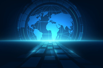 Vector digital global technology concept, abstract background