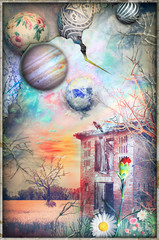 Rifugio diroccato e abbandonato in un paesaggio fantastico e surreale © Rosario Rizzo