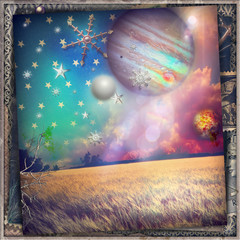 Notte stellata in un paesaggio fantastico e surreale © Rosario Rizzo