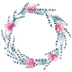 Wreath hand drawn. Wedding floral wreaths. Elements for invitations, posters, greeting cards.