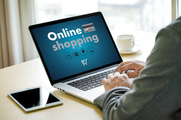 Fototapeta na wymiar Online Shopping Add to Cart Order Store buy Sale Online shopping concept