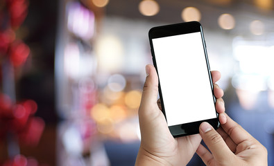 Close up man hands using smart phone Technology and phone technology trends