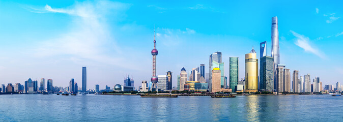 Fototapeta premium Skyscrapers and skylines in the Bund, Shanghai