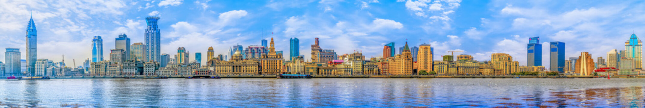 Rivers and old buildings in the Bund, Shanghai
