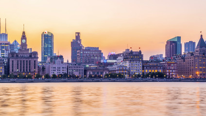 A beautiful night scene in the Bund, Shanghai