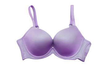 isolated purple bra on white background
