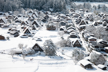 Shirakawa go village in winter, Shirakawa go, Japan