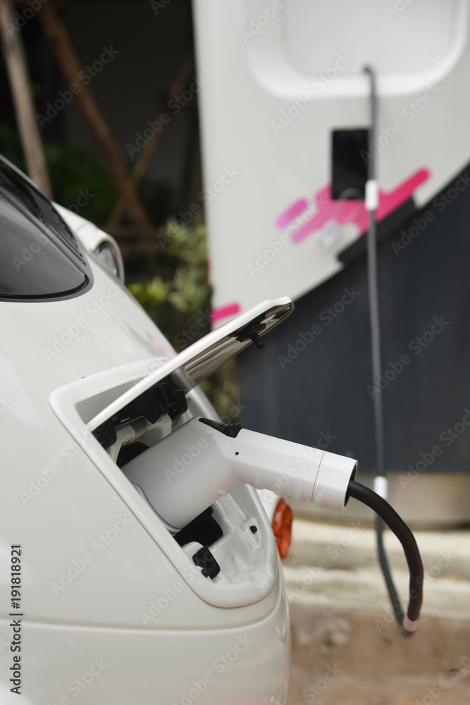 Wall mural Electric vehicle (EV) during charging