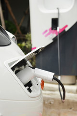 Electric vehicle (EV) during charging