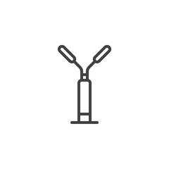 Street light line icon, outline vector sign, linear style pictogram isolated on white. Lamp post symbol, logo illustration. Editable stroke