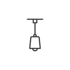 Chandelier line icon, outline vector sign, linear style pictogram isolated on white. Ceiling lamp symbol, logo illustration. Editable stroke