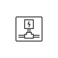 Electrical wiring line icon, outline vector sign, linear style pictogram isolated on white. Symbol, logo illustration. Editable stroke