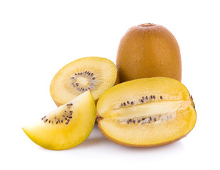gold kiwi fruit isolated on white background