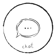 Chat icon. Dialog text