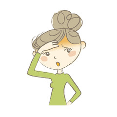 熱でだるそうにする女性　病気の症状