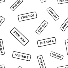 For sale stamp seamless pattern. Business concept for sale pictogram. Vector illustration on white background.