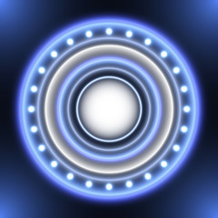 Abstract bright neon background. Vibrant rings. Neon circles background.