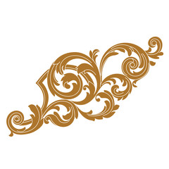 Golden vintage baroque ornament, corner. Retro pattern antique style acanthus. Decorative design element filigree calligraphy vector. - stock vector