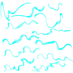 wave brush blue decoration set