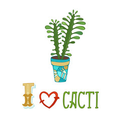 I like cacti vector background.