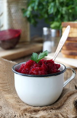 Boiled grated beetroot