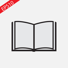 Open book vector icon. FLAT