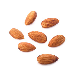 Almonds isolated on white background