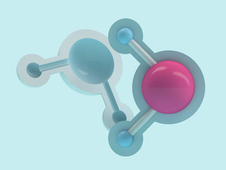 Water molecule. Ecology, biology and biochemistry concept. 3D