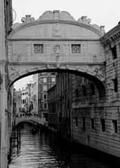 White bridge of sighs historical building in Venice in Italy