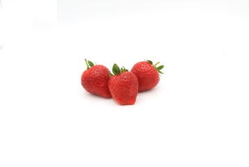 Fresh Strawberry isolated on white background, super red strawberry