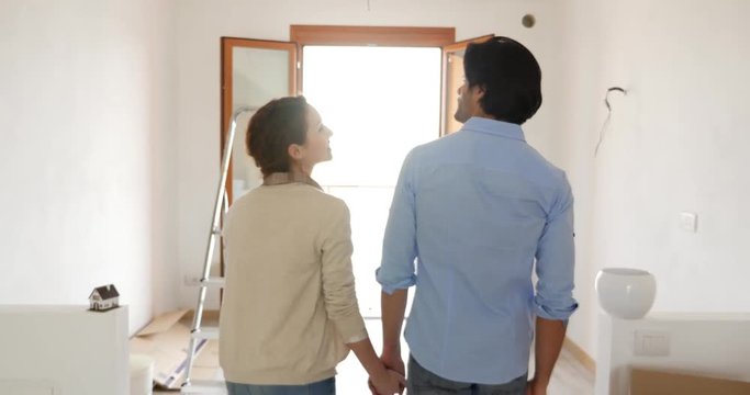 Couple relocating in the new house