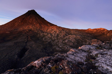 Sunrise over the Atlantic Ocean, seen from Pico volcano (2351m), Pico Island, Azores, Portugal, Europe