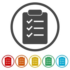 Fototapeta premium Checklist Icon, 6 Colors Included