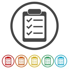 Checklist Icon, 6 Colors Included