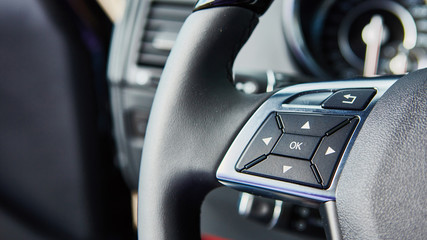 Luxury car interior details.