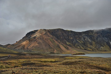 Fototapeta na wymiar Iceland. Beautiful mountain scenery in rainy weather