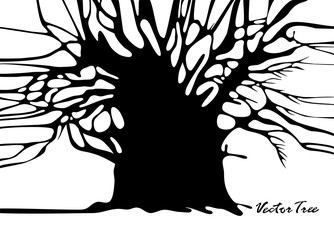 Tree silhouette without leaves
