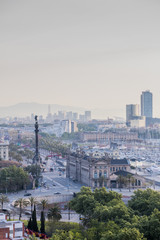 Fototapeta premium Columbus barcelona from Montjuic