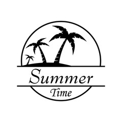 Icono plano Summer Time en color negro