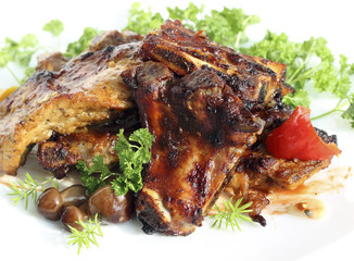 Roasted pork ribs