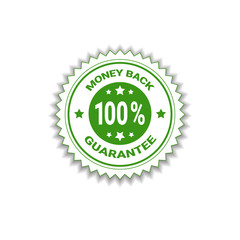 Money Back Guarantee 100 Percents Label Template Isolated Vector Illustration