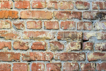 old red brick wall texture grunge background