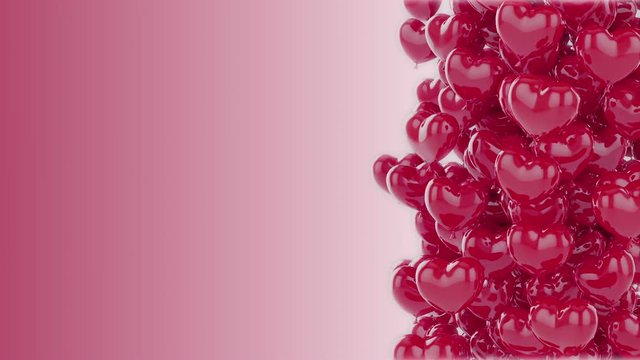 Floating red hearts animation for Valentine's Day, Romantic, Wedding or Birthday. Feel the Love